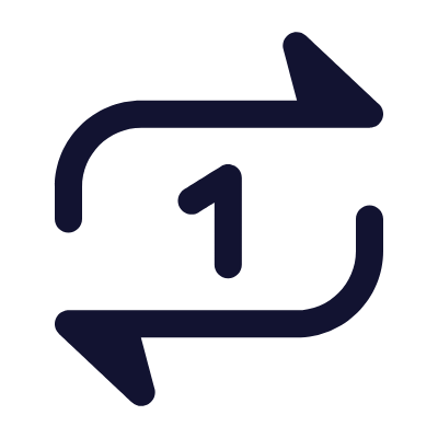 Arrows Loop One, Animated Icon, Solid