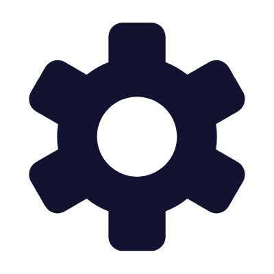 Cog, Animated Icon, Solid