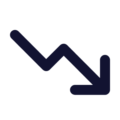 Arrow Trending Down, Animated Icon, Solid