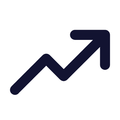 Arrow Trending Up, Animated Icon, Solid