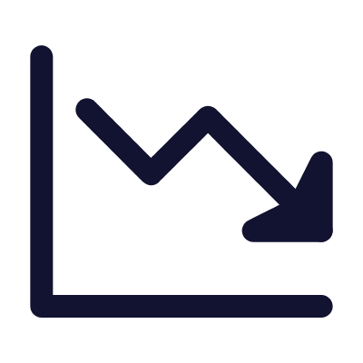 Line Graph Arrow Down, Animated Icon, Solid