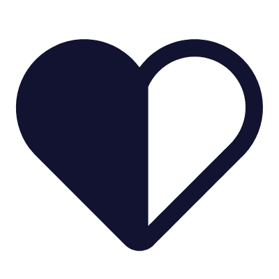 Heart Half, Animated Icon, Solid
