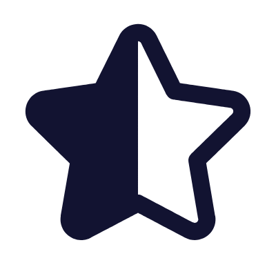 Star Half, Animated Icon, Solid