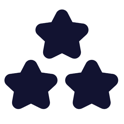 Three Stars, Animated Icon, Solid