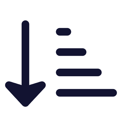 Sort Ascend Arrow Down, Animated Icon, Solid
