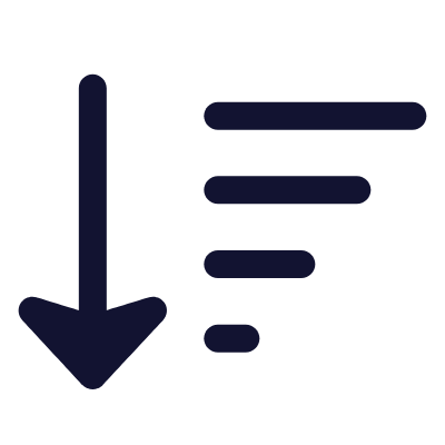 Sort Descend Arrow Down, Animated Icon, Solid