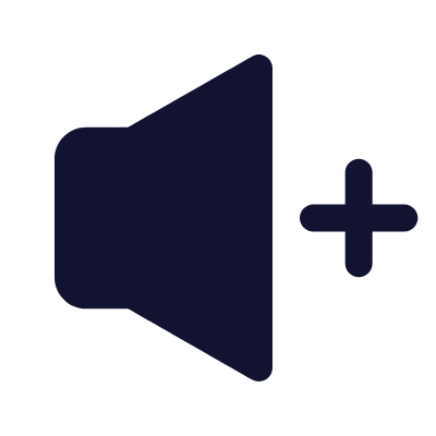Volume Plus, Animated Icon, Solid