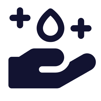 Hand Drop Sparkles, Animated Icon, Solid