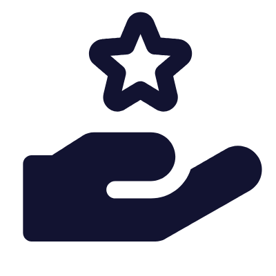 Hand Star, Animated Icon, Solid