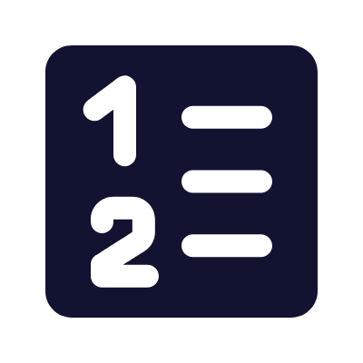 Number List, Animated Icon, Solid