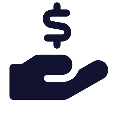 Hand Dollar, Animated Icon, Solid