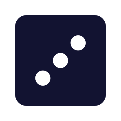 Dice Three, Animated Icon, Solid
