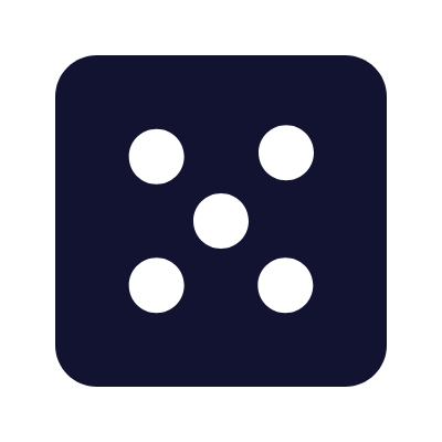 Dice Five, Animated Icon, Solid
