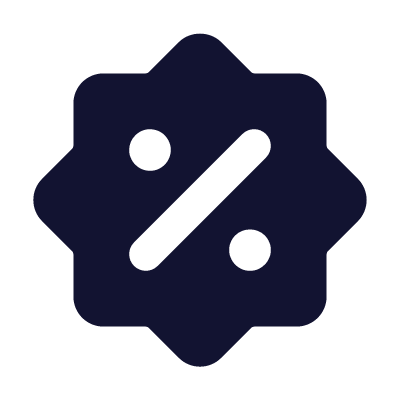 Badge Percent, Animated Icon, Solid