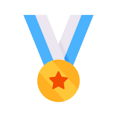Medal Star, Animated Icon, Flat