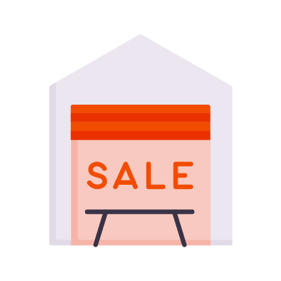 Garage Sale, Animated Icon, Flat