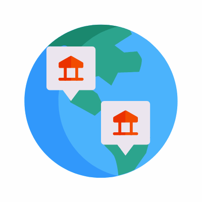Globe Branch, Animated Icon, Flat