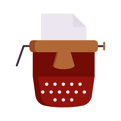 Typewriter, Animated Icon, Flat