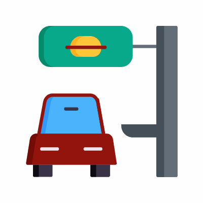 Drive-Thru, Animated Icon, Flat