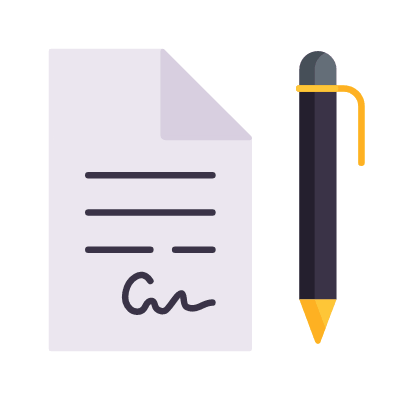 File Signature, Animated Icon, Flat