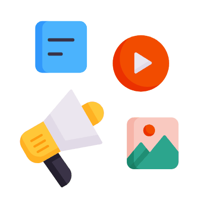 Megaphone Media, Animated Icon, Flat