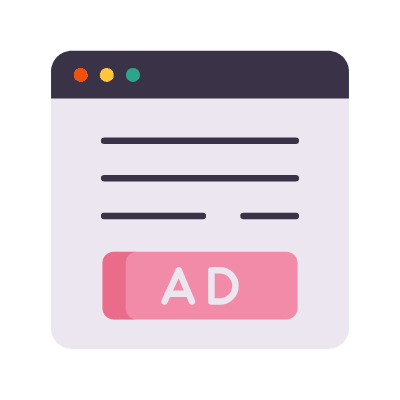 Web Advertising, Animated Icon, Flat