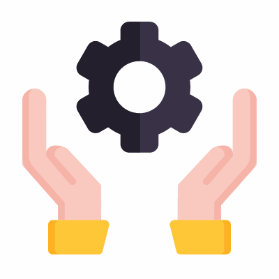 Hands Open Settings, Animated Icon, Flat