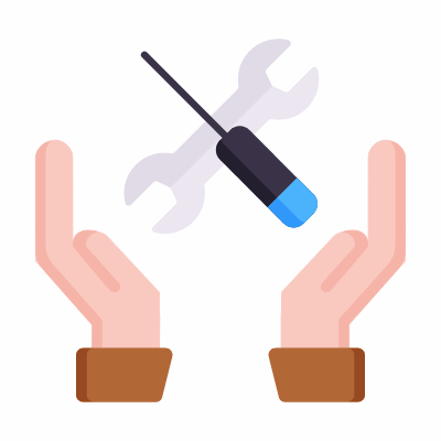 Hands Tools, Animated Icon, Flat