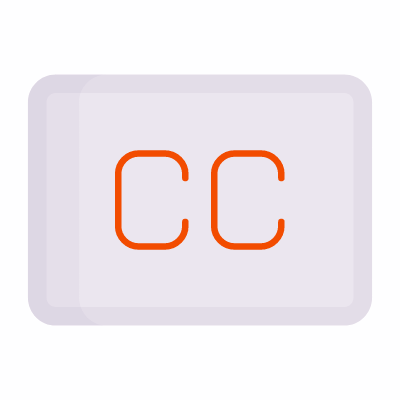Closed Captioning, Animated Icon, Flat