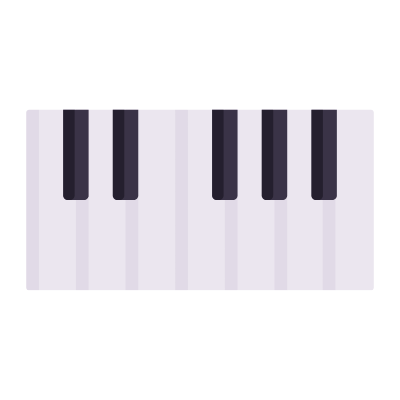 Piano, Animated Icon, Flat