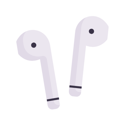 Earbuds, Animated Icon, Flat