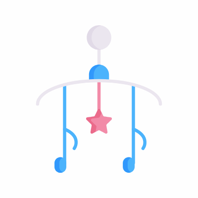 Crib Toy, Animated Icon, Flat