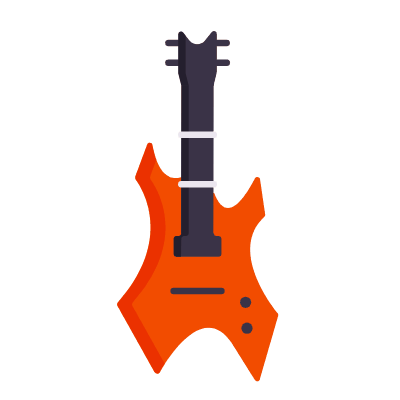 Electric Guitar, Animated Icon, Flat