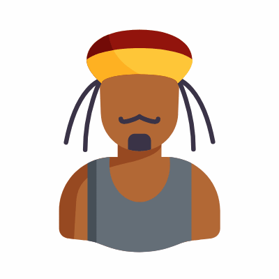 Rastafari, Animated Icon, Flat