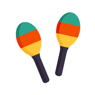 Mexican Music, Animated Icon, Flat