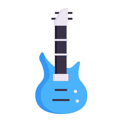 Electric Guitar, Animated Icon, Flat