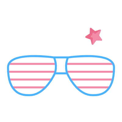 Party Glasses, Animated Icon, Flat
