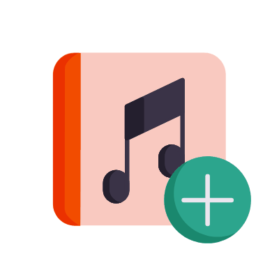 Album Music Plus, Animated Icon, Flat