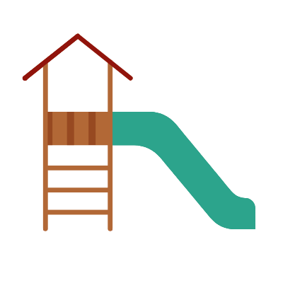 Slide Playground, Animated Icon, Flat