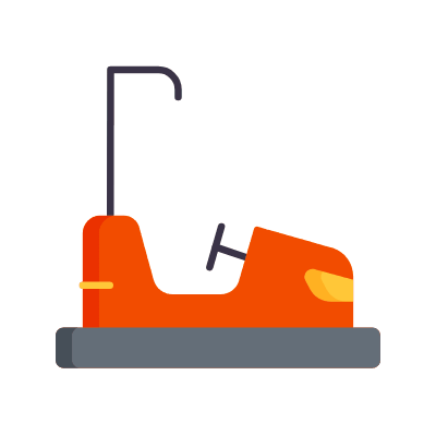 Bumper Car, Animated Icon, Flat