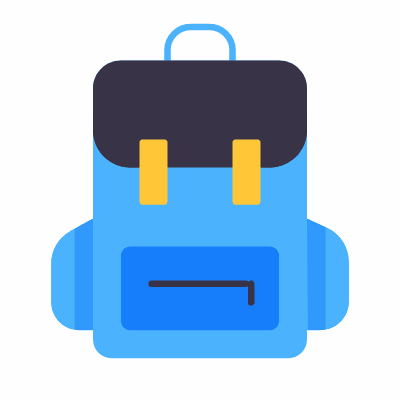 Backpack, Animated Icon, Flat