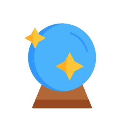 Crystal Ball, Animated Icon, Flat