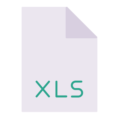 File XLS, Animated Icon, Flat