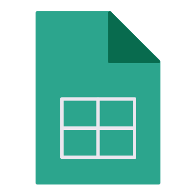 File Google Sheet, Animated Icon, Flat