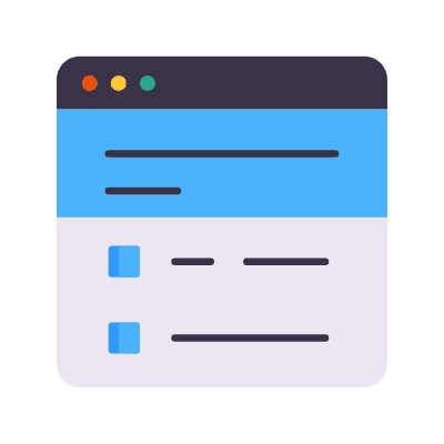 Browser Questionnaire, Animated Icon, Flat