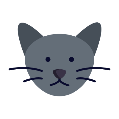 Cat Head, Animated Icon, Flat