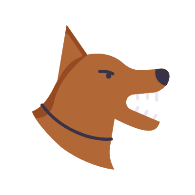 Dog barking, Animated Icon, Flat