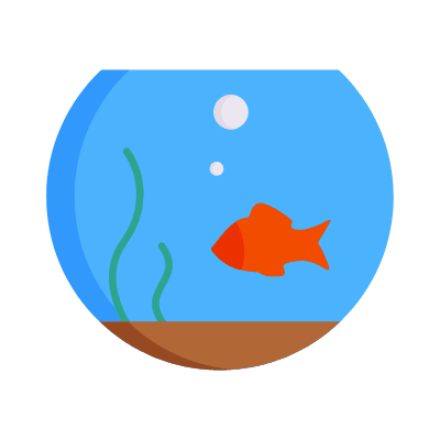 Aquarium Bowl, Animated Icon, Flat
