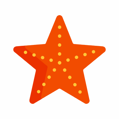Starfish, Animated Icon, Flat