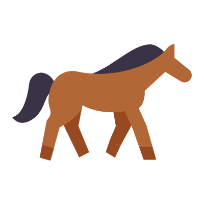 Trotting Horse, Animated Icon, Flat